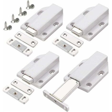 Push to Open 4 Pièces Push Open Poussoir Porte Placard Aimant Fermeture pour Armoire Tiroir Systeme Loquet Magnetique Verrou Poussoir Porte Amortisseur Pour La Porte de Placard,de DEBUNS