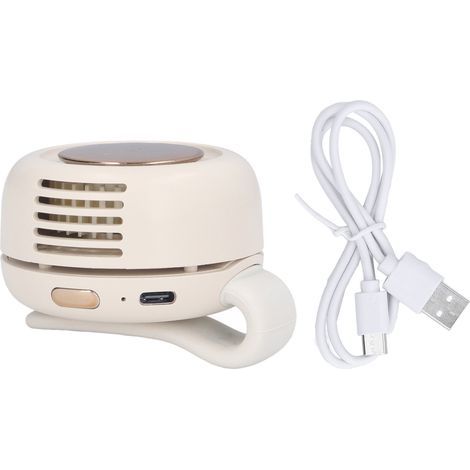 Ventilateur de poche rechargeable USB silencieux pour plage, camping, randonnée et voyages - Blanc (1/5)
