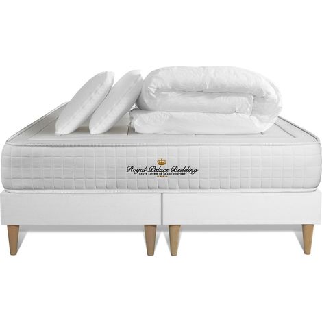 Komplettpaket Bett - Matratze 160x200 cm + 2 Boxspringbetten (Monoblock) + 2 Kopfkissen + Bettdecke - Balmoral (1/5)