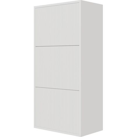 Selsey VELDIO - Wand-Schuhschrank mit 3 Klappen, Weiß, 50 cm