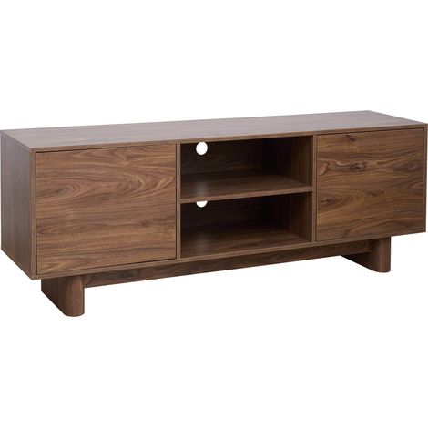 Meuble TV 160 cm scandinave bois foncé