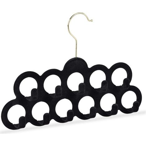 Colgador de bufandas, bufandas de terciopelo, corbatas y cinturones, gancho antideslizante giratorio de 360°, 11 agujeros (1/5)