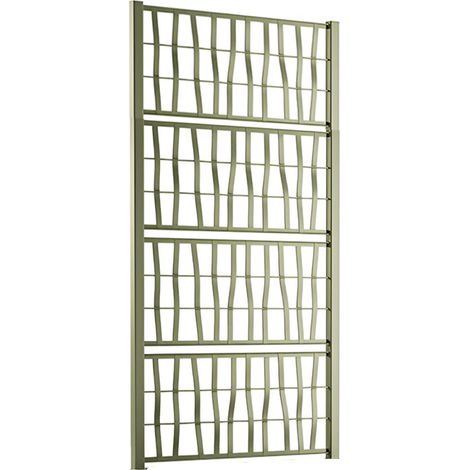 Spalliera per vasi fioriere fiori Piante Rampicanti Grigliato ALTA CM 140 X 78 plastica colore VERDE OLIVA Modulare con Giunti e Tappi separe' Traliccio rete Divisorio Grigliato per Giardino Balcone