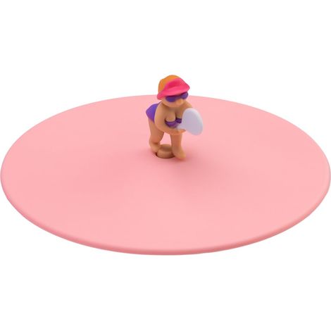 Mon couvercle Beach Friends Tina Tennis – Couvercle unique en silicone pour verres, sans BPA, passe au lave-vaisselle, réutilisable, en silicone