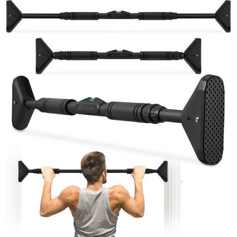 Barra di Trazione Regolabile HyperMotion 70-100 cm fino a 200 kg con Fissaggio Senza Perforazione e Maniglie Antiscivolo