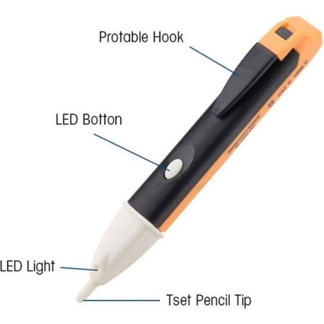 Testeur De Tension Sans Contact - 90 V À 1000 V - Pour Câbles Prises Disjoncteurs - 1 Pièce (1/4)