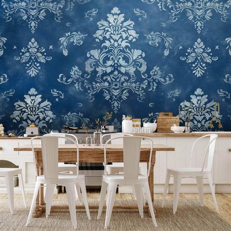 Papier peint artgeist motif rétro bleu 350x256 cm