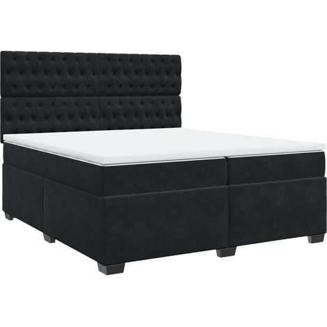 Maison Exclusive - Cama box spring con colchón terciopelo negro 2 (1/5)