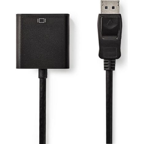 Adaptador displayport displayport macho vga hembra 15p 1080p niquelado 020m redondo negro caja