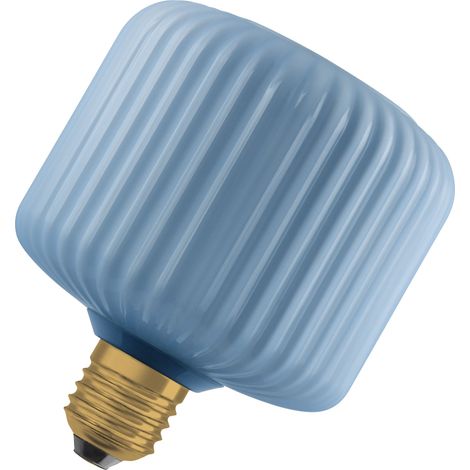 OSRAM Lampe LED en verre coloré  DECOR FLAT, carrée Ø120mm, bleue, E27, 3,5W, 300lm, 2700K, blanc chaud, IP20, effet de couleur