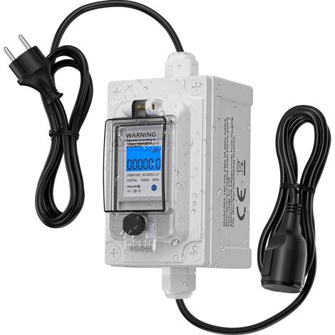 Contatore elettrico, monitoraggio in tempo reale, design impermeabile, bianco (1/2)