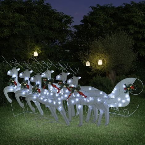 Déco de Noël - Décoration de Noël Renne et traîneau 140 LED extérieur blanc -WYW62958 (1/5)