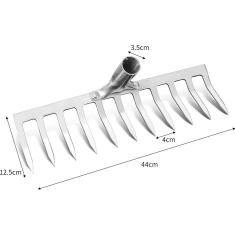 (11 dents) Outil agricole : Râteau à 9 dents pour labourer, ameublir la terre, niveler le terrain et désherber le jardin outil polyvalent (1/5)