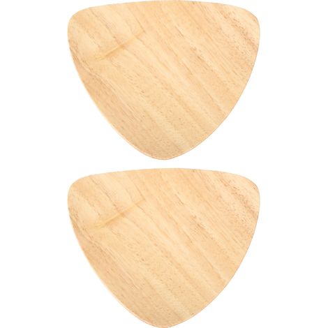 Plateau triangulaire en bois (lot de 2) pour biscuits, bonbons, en-cas, fruits, décoration intérieure (1/5)