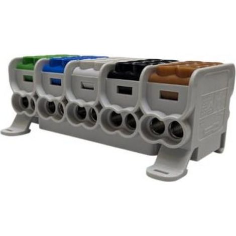 Verteilerblock HLAK25 (MAG) 5P br/cz/sz/nb/zl 2xAl/Cu 25mm+16mm 1000VAC/1500VDC MAG5251CSX