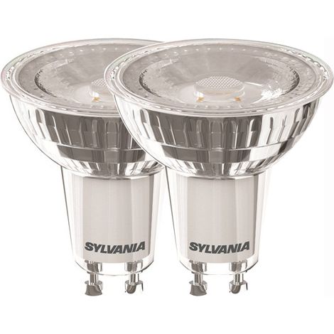 Spots Led Verre Gu10 4w Blanc Chaud Lot De 2 - Sylvania