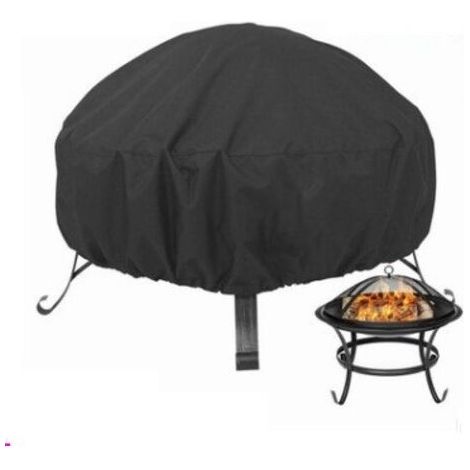 Sollbry Housse de protection pour brasero rond, cordon de serrage pour imperméable, coupe-vent, résistant aux UV, tissu Oxford 80 x 65 cm pour four, table à manger et chaises et jardin