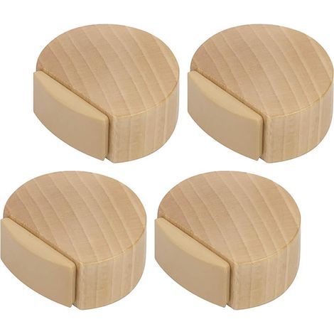 4 Stück Arrêts de Portes, Butée de Porte Sans Percer (Chêne Naturel), Butée de Porte pour Protéger les Murs et Meubles, Butoir de Porte Sol Bois, Stop Porte (1/5)