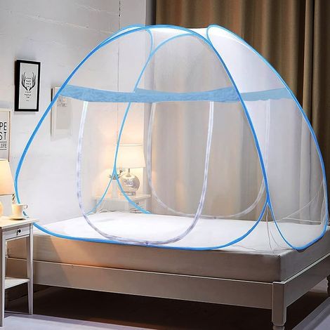 Moustiquaire de Lit Pliable, Portable de Voyage Moustiquaire 200 x 150 x 145 cm, Double Porte Camping Mosquito Rideau, Pop-up Moustiquaires avec Entrée Surdimensionnée, moustiquaires de Voyage (1/5)