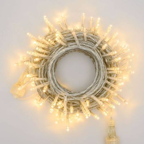Guirlande lumineuse 10M 100 LED blanc chaud 31V Prolongeable câble transparent IP44 SMART Connect Lotti (1/5)