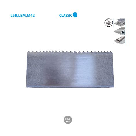 Maßgeschneidertes Bi-Metall-M42-Bandstahl-Sägeblatt mit 8 % Cobalt, Classic, Breite 13 mm, Länge 1140 mm, Dicke 0,65 mm, Zahnung 6/10 (TPI) (1/2)