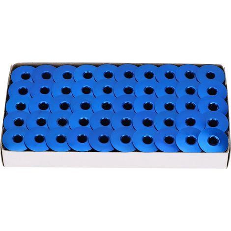 100 Ersatzspulen aus Aluminium für Nähmaschinen (blau) (1/5)