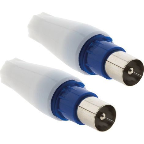 Lot de 2 fiches TV mâles Ø9,5mm sortie droite - Zenitech