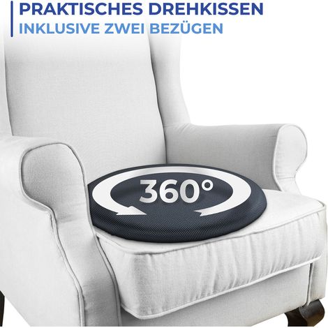 Maximex Drehkissen mit 2 Wechselbezügen, Bequeme Drehung um 360 Grad, Mehrfarbig, Polyester creme, Polyester schwarz, Kunststoff (ABS) schwarz (1/5)