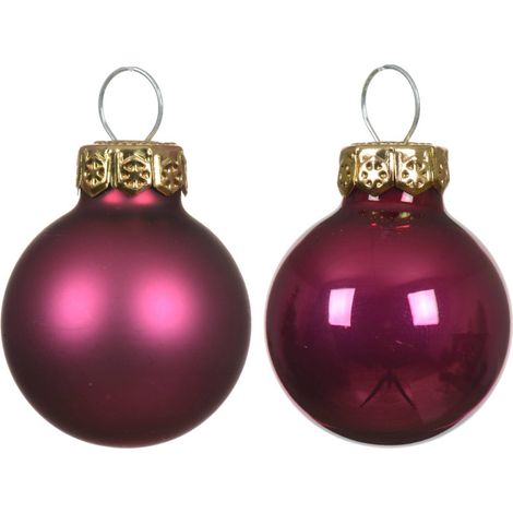 Palline in vetro per albero di natale rosso melograno decorazione natalizia -16 Palline da Ø 3.5 cm (1/3)