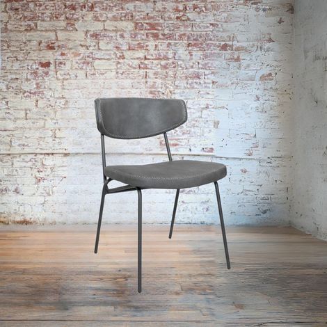 Set 4 Sedie con gambe in metallo nero colore grigio vintage Callisto (1/5)