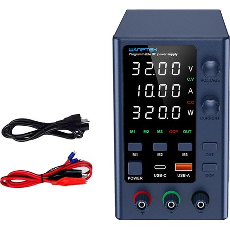 Fuente de alimentación de CC, voltaje ajustable, pantalla LED, EPS3210 (1/2)