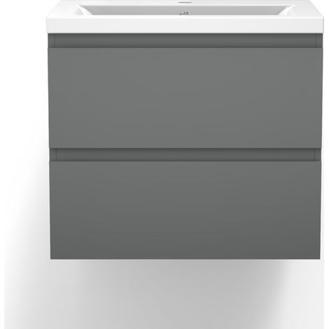 Ocean Meuble de Rangement avec Tiroir, sans vasque, 60 x 38.5 x 45 cm, Anthracite (1/5)