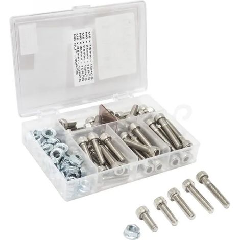Juego de tornillos y tuercas p2r creux M6 80 piezas