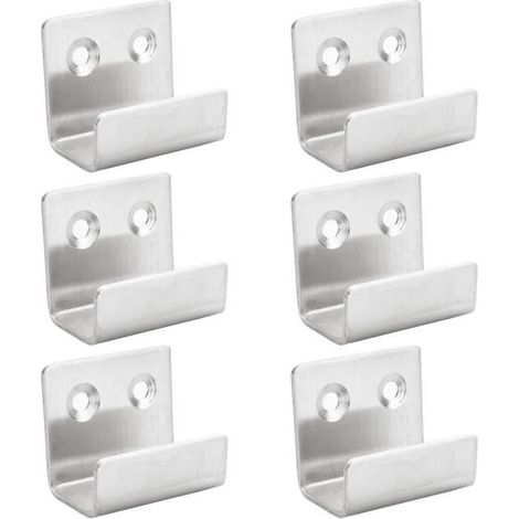 Crochet Mural - Inox - 6 Pcs - Antirouille - Capacité de Charge 35 kg - Salle de Bain (1/4)