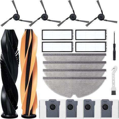 AQUATECHNICK - kit d'accessoires pour Dreame D20 — brosses principales, latérales et filtres, rendement de nettoyage durable (1/5)