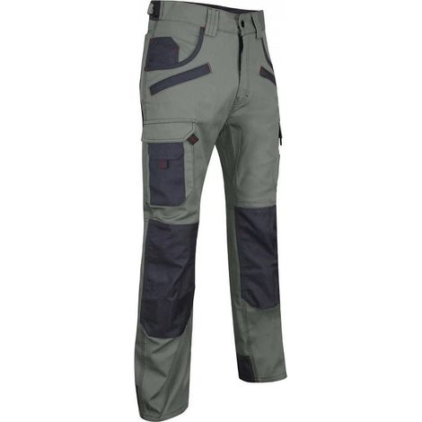 [JAMAIS UTILISÉ] Pantalon bicolore multipoches LMA SECATEUR taille 38 kaki/gris nuit avec poches genouillères