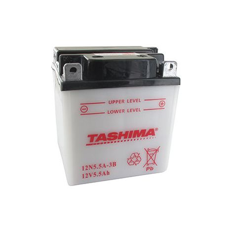 Batteria al Piombo Tashima 12V, 5,5Ah L: 103, L: 90, H: 114mm, + a Destra Per Moto. (con Acido Separato). - Batteria da Installare
