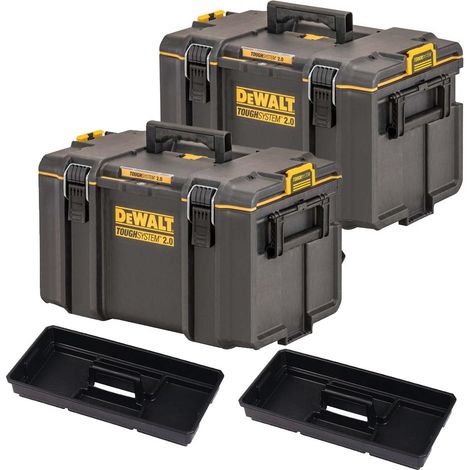 2x Dewalt Tough System 2.0 DWST83342-1 DS400 Stackable Organiser Toolbox Case (1/4)