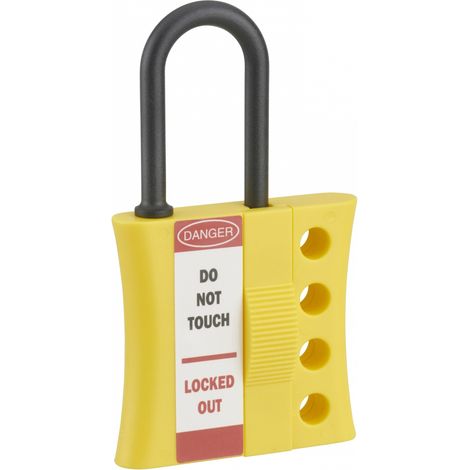 Ganascia PP nylon diametro 6mm isolato 4 fori, lucchettabile, Lockout Tagout LOTO - THIRARD