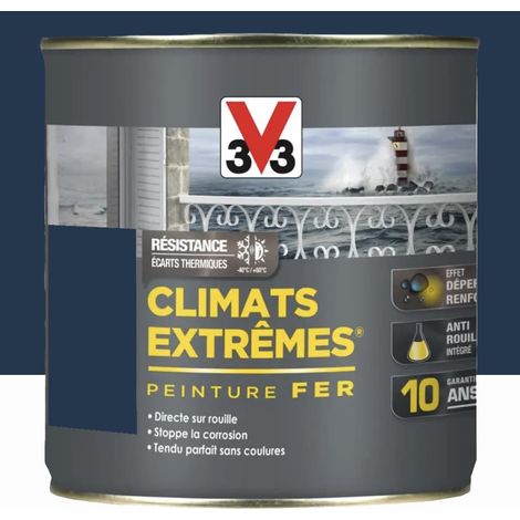 Peinture Fer V33 Climats Extrêmes Bleu hoggar Brillant 0,5 L (1/4)