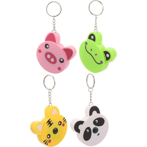 Mini Mètre Ruban Rétractable Portable 4 Pcs Animaux Cartoon Abs Porte-clés, Outil de Mesure Pratique pour Garçon et Filles et Bricolage, Lot de 4 Pièces à Usage Quotidien (1/5)