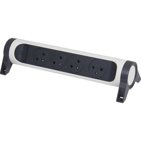 Legrand – Multiprise rotative 4 prises 2P+T 16A 230V – Interrupteur ON/OFF lumineux – Design affleurant pour hygiène – Fixation murale possible