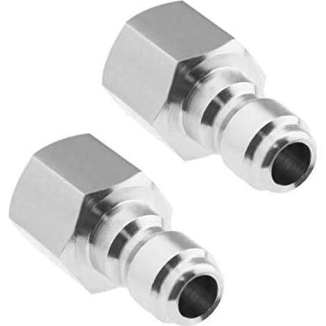 Hochdruckreiniger-Adapter, 1/4-Zoll-NPT-Innengewinde-Schnellkupplungsstecker aus Edelstahl 304 für 5000-PSI-Sprühlanze (1/4)