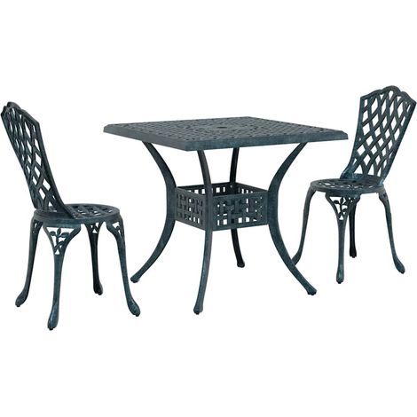 Maison Exclusive - Set di Tavolo da Giardino 3 pcs Verde Alluminio pressofuso