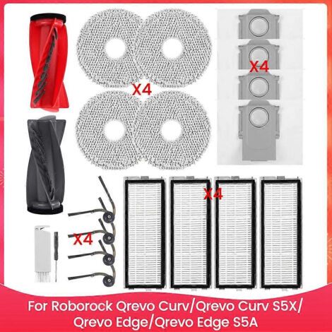 Pièces de rechange pour accessoires d'aspirateurs robots Roborock Qrevo Curv/Qrevo Curv S5X/Qrevo Edge/Qrevo Edge S5A