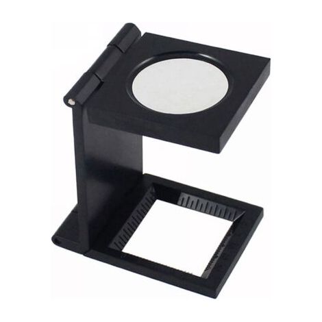 Lupa de escritorio plegable de Metall con contador de hilos, aumento de 10x für trabajo, Büro, Zuhause, refürciones, pasatiempos, manualidades y prensa. (1/4)