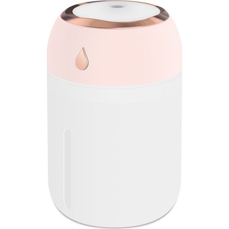 Diffuseur de brume fine pour bureau, humidificateur LED coloré, aromathérapie pour chambre, rose (1/5)