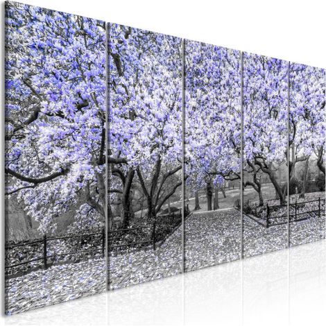 Tableau 5 Panneaux "Magnolia Park Narrow Violet" 90 x 225 cm (1/2)