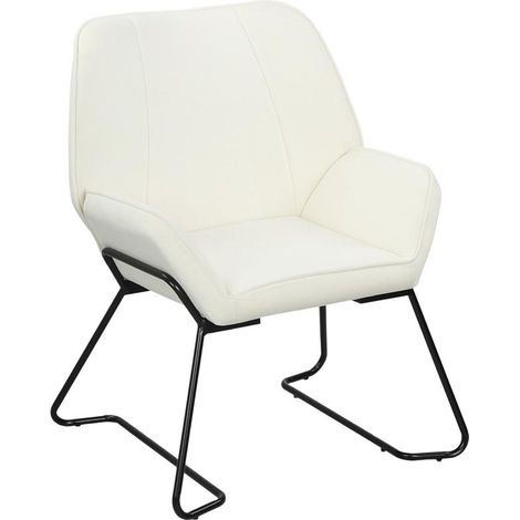 Fauteuil lounge crème en velours avec assise large et pieds en métal, confort moderne pour salon détente élégant (1/5)