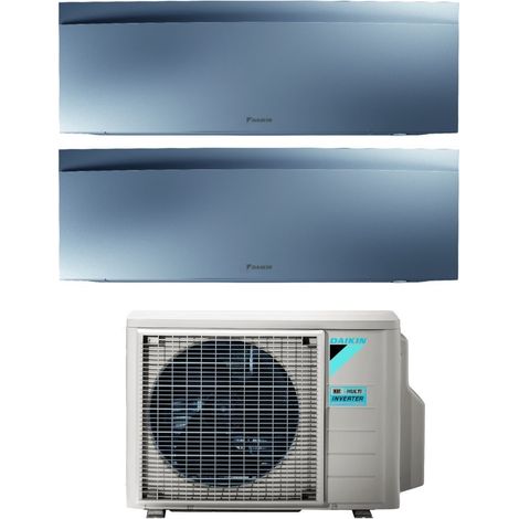 Daikin Bluevolution Dual Split Inverter-Klimagerät Serie EMURA SILVER III 9+9 mit 2MXM68N R-32 Wi-Fi Integrated 9000+9000 Farbe Silber - Italienische Garantie